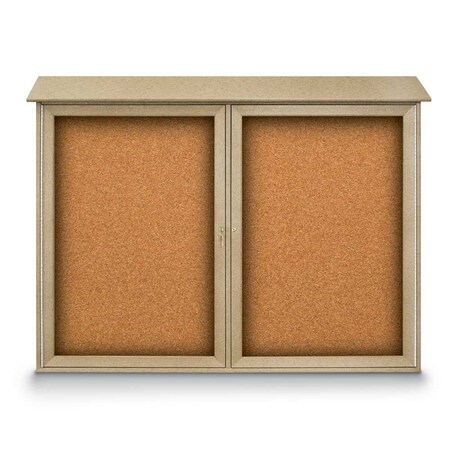 United Visual Products Indoor Enclosed Combo Board, 48"x36", Satin Frame/Black & Cork UVCB4836-BLACK-CORK